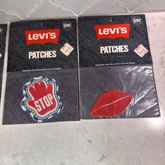 NWT 3 Vintage 1970's Levi's Patches Bondex Iron-on Washable Lips, Don't Stop Han - Picture 3 of 4